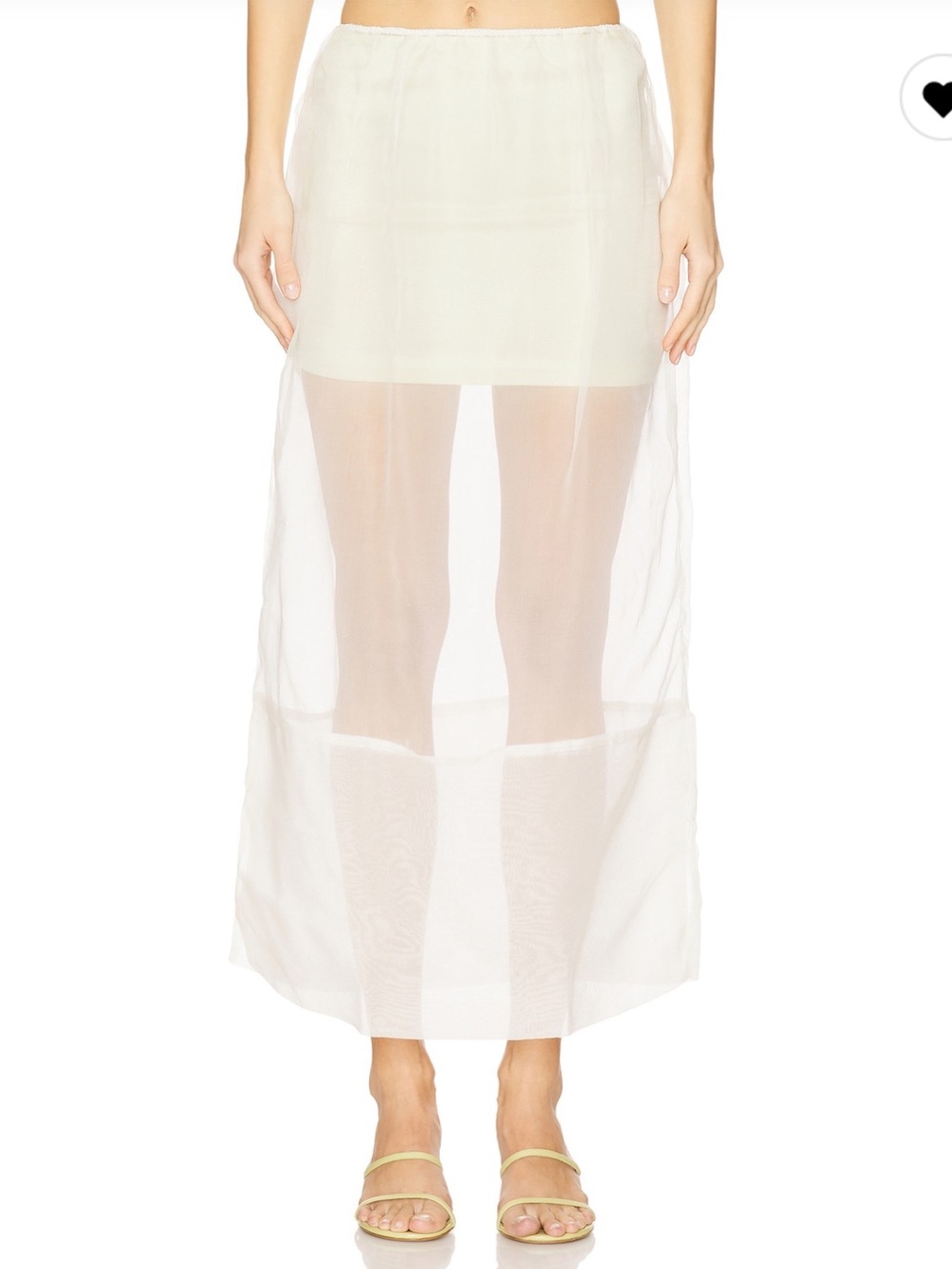 SWF Sheer Maxi Skirt with Satin Mini in Pistachio